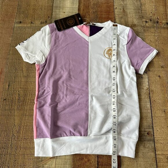 Black Pharaoh Womens Sweat suite set short sleeve top short joggers pink purple - Picture 6 of 16